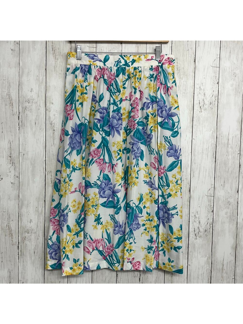 Lucia Petites Floral Bright Colorful Pleated Flowy Cottage Fairy Vintage Skirt